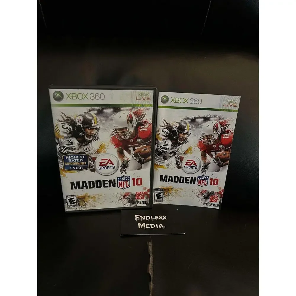 Madden‎ NFL 10 Microsoft Xbox 360 Box and Manual Video Game